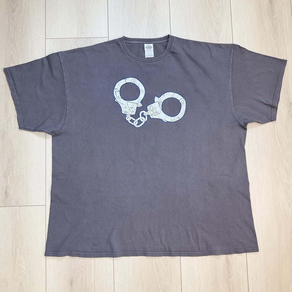 Y2K Delta Pro Weight Handcuffs Graphic T Shirt Mens 3XL Gray Cotton Mexico Tee
